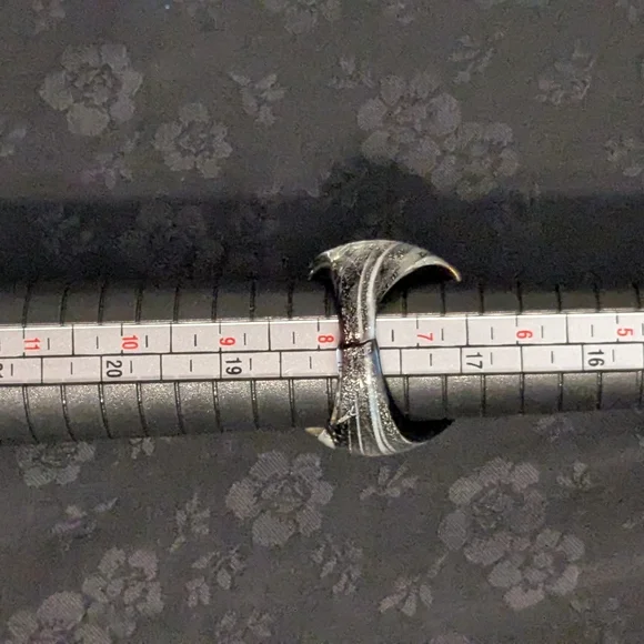 Murano Glass Ring Silver Foil Glass Ring Size 7.5 - Picture 5 of 6